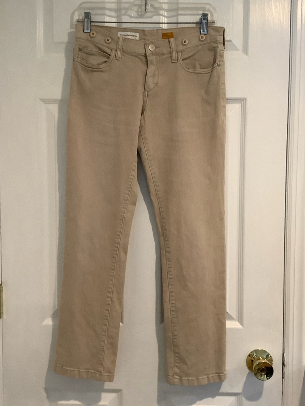 PILCRO ANTHROPOLOGIE Women’s Khaki Neutral Low Rise Straight Leg Stetch 27